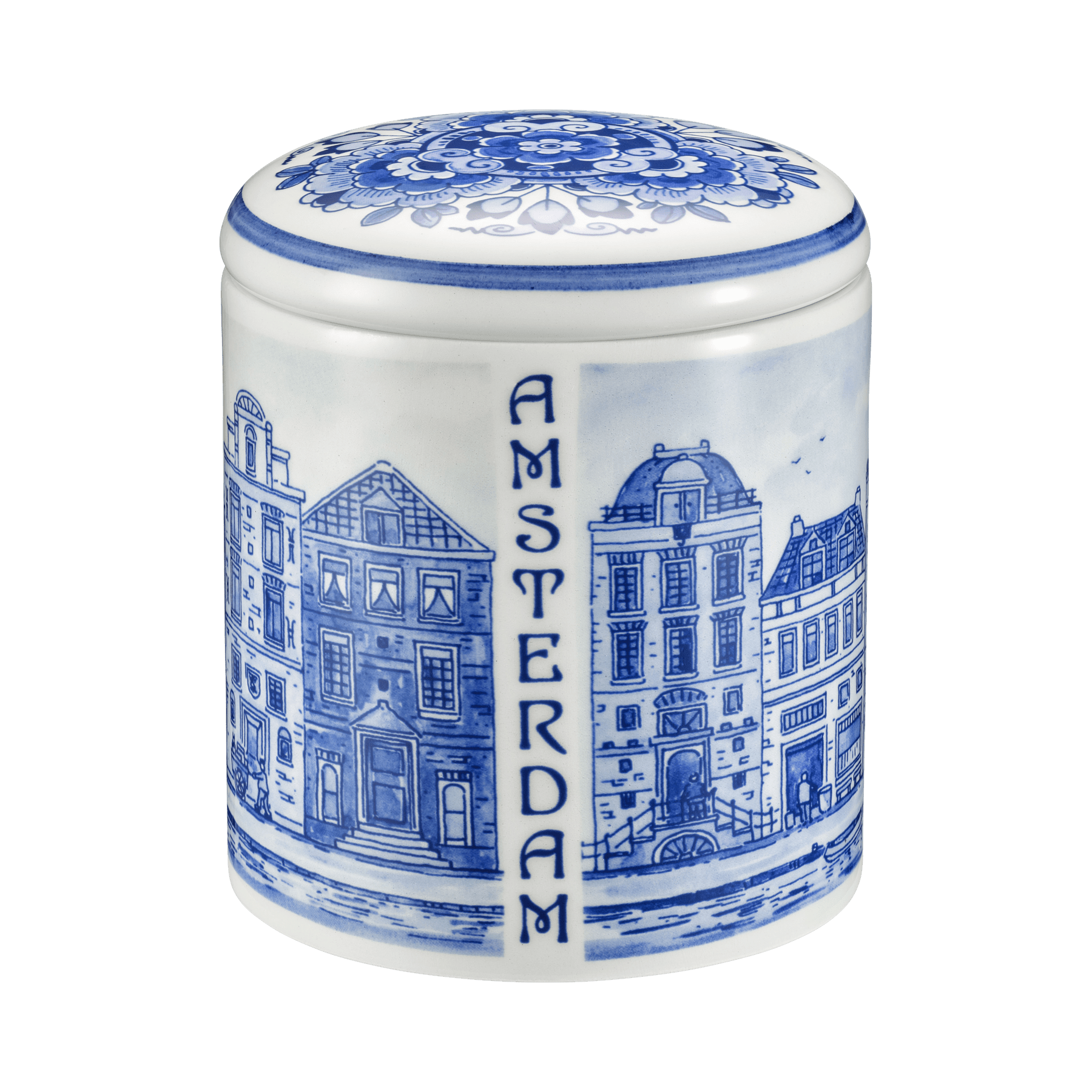 Delft Blue Jar 'Amsterdam' - 1 jar with 10 pc - Hans Egstorf